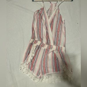 Ocean Drive Romper with eyelet trimming